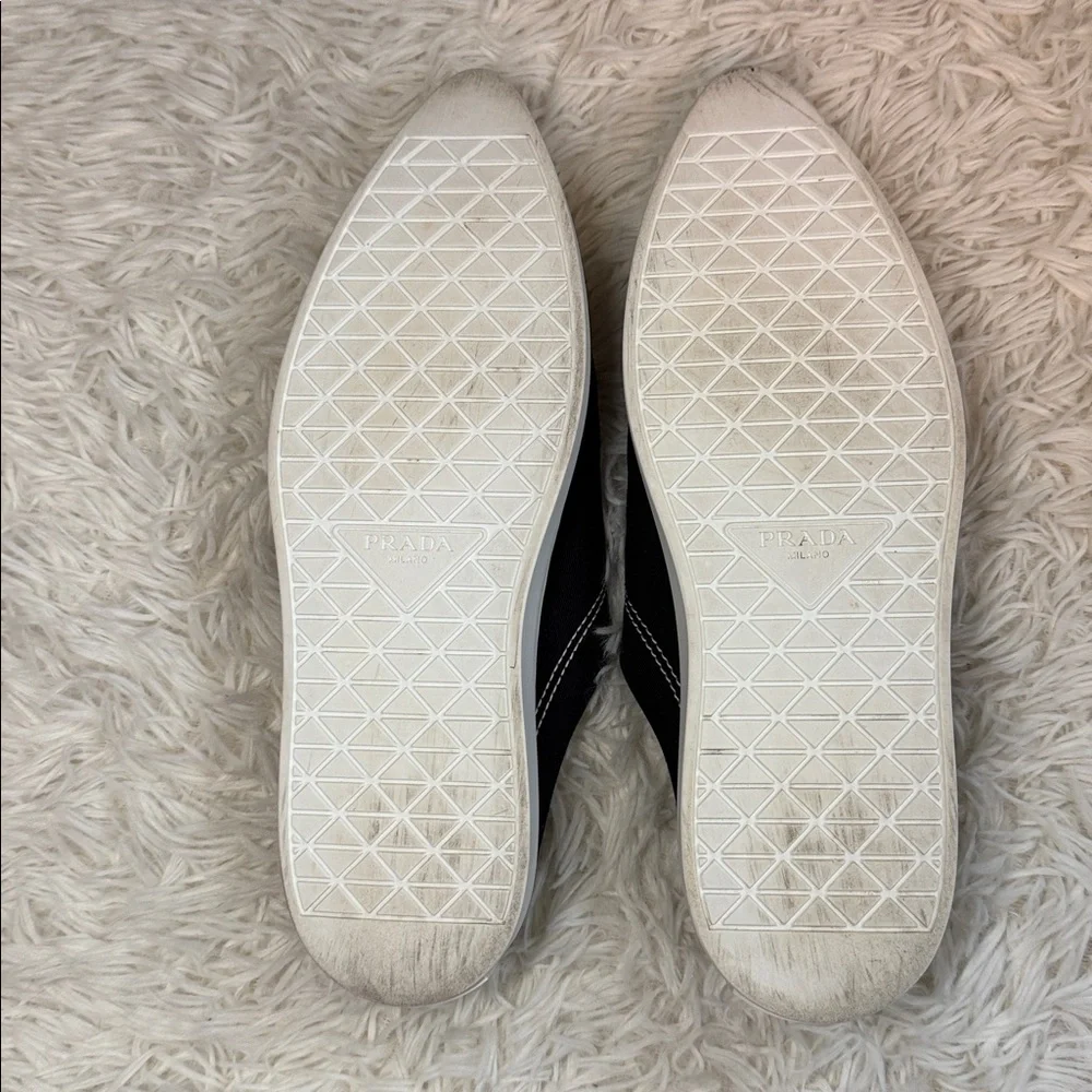 Prada Milano Canvas Sneakers Made in Italy Size 7 Slip-On Mule Style - Picture 8 of 9